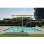 Parasol rectangulaire 3x2 m avec mt central en aluminium blanc - sardegna