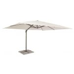 Abitare - parasol rectangulaire 4x3 m�tres blanc avec poteau lat�ral en aluminium - dalia
