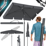 Parasol rectangulaire avec housse 2en1 et sac de transport parasol de terrasse parapluie 200 � 125cm ...