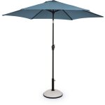 Parasol rond 270 cm en toile bleu et mât en acier - paraz Parasol rond 270 cm en toile bleu et mât en acier - paraz