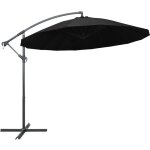 Parasol suspendu avec poteau noir 3 m vidaxl