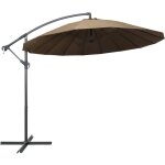 Parasol suspendu avec poteau taupe 3 m vidaxl