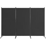 Relax4life - paravent 3 pcs en polyester 260x183 cm avec cadre en mtal, cloison de sparation avec charnires ...