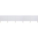 Paravent 5 panneaux tissu 600 x 160 cm blanc sable