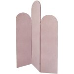Paravent asym�trique 3 pans en velours l. 120 x h. 180 cm - rose - carmida
