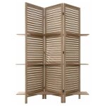 Paravent bois avec 3 étagères 170 cm - marron - silumen Paravent bois avec 3 étagères 170 cm - marron - silumen