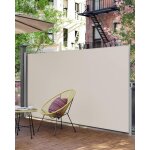 Paravent ext�rieur 200 x 300 cm (h x l), store lat�ral brise - vue paravent retractable - beige gsa200k02 ...