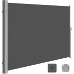 Paravent ext�rieur 200 x 300 cm (h x l), store lat�ral brise - vue paravent retractable - gris anthracite ...