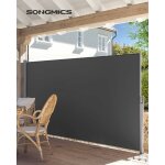 Paravent ext�rieur alu store lat�ral 300 x 200cm auvent r�tractable paravent retractable - anthracite ...