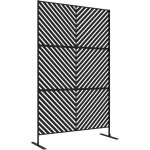 Paravent ext�rieur brise - vue d�coratif en m�tal, motif g�om�trique ajour�, noir 122 x 45 x 198 cm