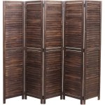 Hhg - paravent 637, cloison de séparation, style shabby vintage, 170x205 cm, brun Hhg - paravent 637, cloison de séparation, style shabby vintage, 170x205 cm, brun