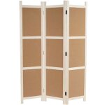 Hhg - paravent 815, cloison de sparation, avec tableaux en lige, marron, 166x121cm, 3 pans