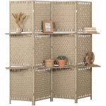 Paravent homcom papier 181x180x1. 6cm naturel