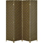 Homcom - paravent intrieur 4 panneaux pliables sparateur de pice bois de peuplier fibres de papier ...