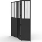 Paravent int�rieur verri�re atelier noir et vitres opaques