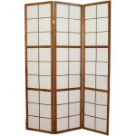 Pegane - paravent japonais bois brun - 3 pans Pegane - paravent japonais bois brun - 3 pans