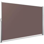 Paravent extrieur rtractable 160x300cm avec housse de protection - marron - store latral vertical ...