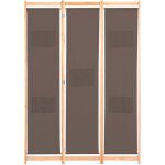 Paravent s�parateur de pi�ce cloison de s�paration d�coration meuble 3 panneaux marron 120x4 cm tissu ...