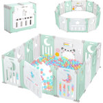 Parc b�b� 12 + 2 panneaux, barri�re de s�curit� portail, grille de protection en plastiqu ecologiques, ...