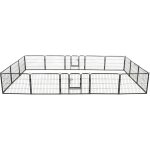 Vidaxl - parc pour chiens 16 panneaux acier 60 x 80 cm noir Vidaxl - parc pour chiens 16 panneaux acier 60 x 80 cm noir