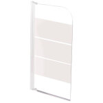 Pare - baignoire 1 volet 3 bandes blanches eris 2 - l 80 x h 140 cm - ondee by ayor