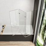 Meykoers - pare baignoire 120x140cm pivotant rabattable cran de baignoire 3 volets, verre nano facile ...