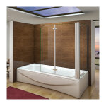 Aica sanitaire - pare baignoire 120x140cm en verre anticalcaire pivotante  180degr et une paroi de ...