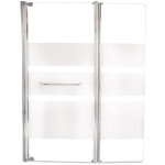 Pare - baignoire 2 volets 3 bandes blanches - l 120 x h 140 cm - elmer by ayor