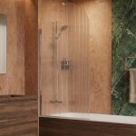 Pare - baignoire fl�t� ? 80 x 140 cm ? chrome ? livia