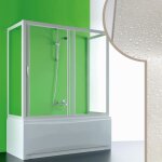 Idralite - pare baignoire en forme u en acrylique h 150 cm mod. plutone 3 cts 70x160x70 cm avec ouverture ...