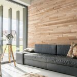 Wooden wall design - parement bois massi natural - 18 panneaux de bois - 1m�
