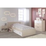 Parisot chambre enfant complete style contemporain décor acacia clair et blanc - l 90 x l 190 cm - charlemagne ... Parisot chambre enfant complete style contemporain décor acacia clair et blanc - l 90 x l 190 cm - charlemagne ...