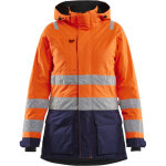 Parka hiver haute - visibilit� femme 4472 - orange fluo / marine xs