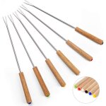 Ensemble de 6 fourchettes  fondue en acier inoxydable, btonnets  fondue au fromage de 9, 5 pouces ...