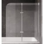 Badplaats - paroi baignoire austin 120 x 140 cm - chrome - 5mm nano rev�tement, verre transparent - chrome ...