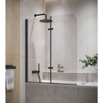 Badplaats - paroi de baignoire austin 120 x 140 cm - noir - verre