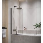 Badplaats - paroi baignoire torino 60 x 140 cm noir - verre tran