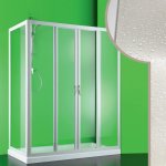 Idralite - parois cabine de douche angulaire coulissante ouverture centrale en acrylique h 190 cm mod. ...