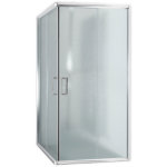 Idralite - parois cabine de douche angulaire coulissante verre opaque h 185 mod. alabama 70x70 cm carr ...