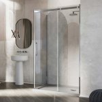 Parois cabine de douche angulaire avec easy - clean h 200 verre transparent 8 mm mod. prime duo 1 porte ...