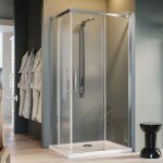 Idralite - parois cabine de douche angulaire verre transparent avec easy - clean h 200 mod. prime corner ...