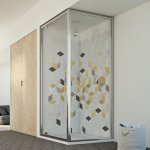 Idralite - parois cabine de douche battente verre transparent h 198 mod. cristal duo 1 porte 75x80 ouv. ...
