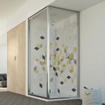 Idralite - parois cabine de douche battente verre transparent h 198 mod. cristal duo 1 porte 80x90 ouv. ...