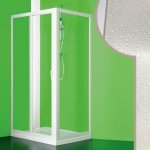 Parois cabine de douche coulissante avec ouverture centrale h 190 en acrylique mod. mercurio 70x100 cm ...