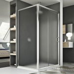 Idralite - parois cabine de douche coulissante rectangulaire verre opaque h 185 mod. replay duo 1 porte ...