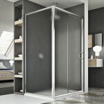 Idralite - parois cabine de douche coulissante rectangulaire verre opaque h 185 mod. replay duo 1 porte ...