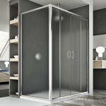 Idralite - parois cabine de douche coulissante rectangulaire verre opaque h 185 mod. replay duo 2 portes ...