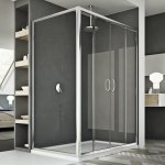 Idralite - parois cabine de douche coulissante rectangulaire verre transparent h 185 mod. replay duo ...