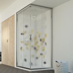 Parois cabine de douche coulissante verre opaque h 198 mod. evolution 70x70 cm carr