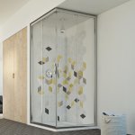 Idralite - parois cabine de douche coulissante verre transparent h 198 mod. evolution 70x70 cm carr�